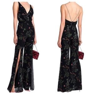 Nicholas Black Floral Silk Chiffon Romper/Jumpsuit
